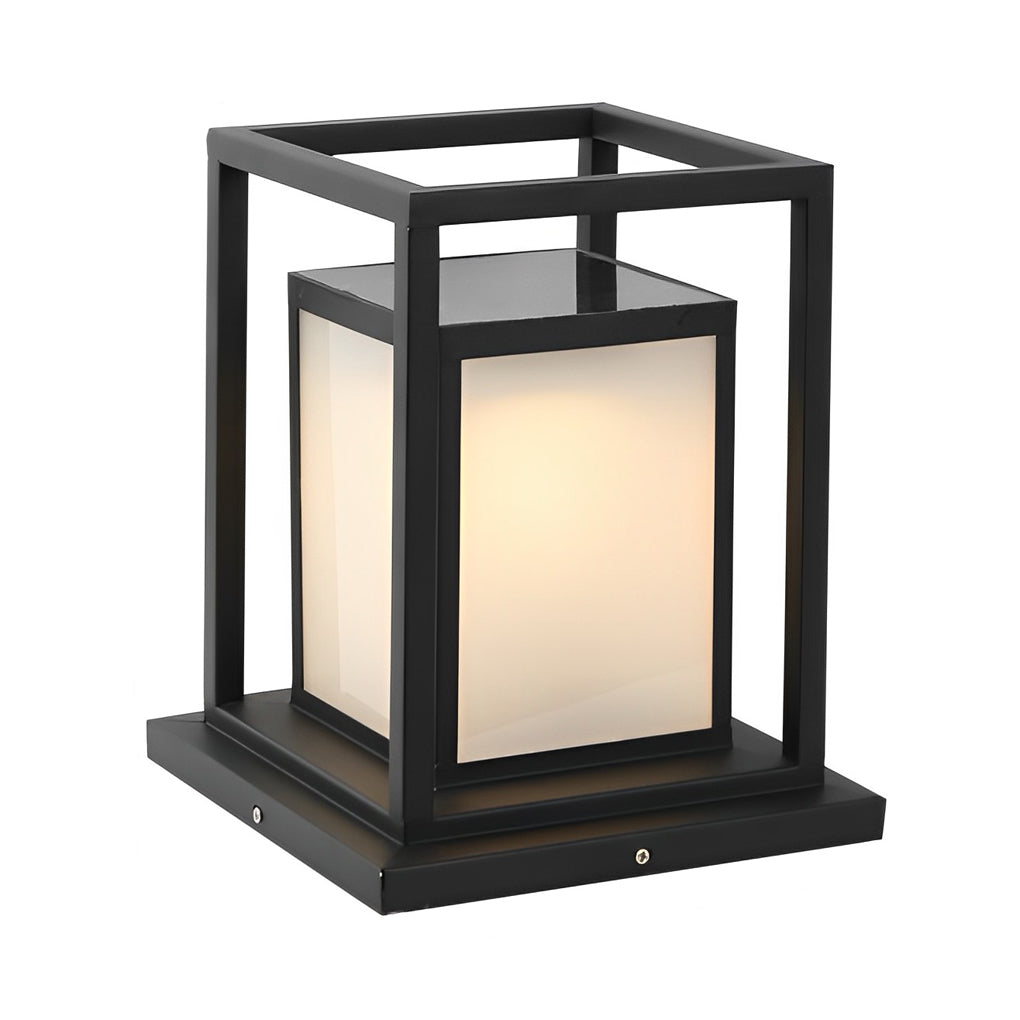 Exterior Waterproof LED Black Contemporary Solar Fence Post Lights Pillar Lamp, Outdoor Wall Light, detail 9