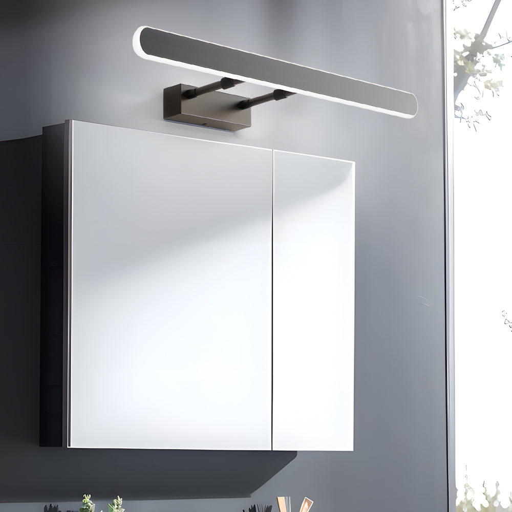 Clean-Lined Matte Black LED Bathrooms Vanity Fixture Bar with Acrylic Surround Lighting, Bathroom Vanity Light, detail 3