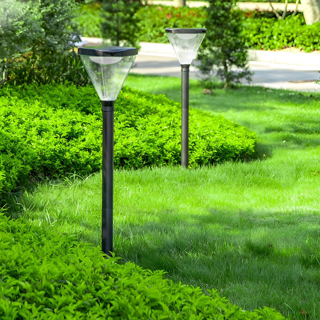 Waterproof Intelligent Light Control Led Black Contemporary Solar Lawn Lamp, Outdoor Wall Light, detail 6