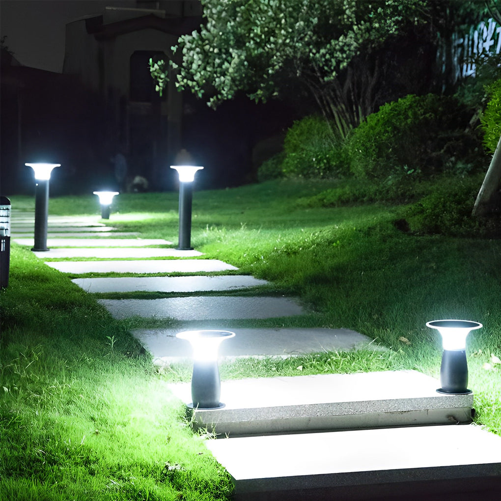 Mushroom Shaped Waterproof LED Black Contemporary Solar Post Lights Path Lights, Outdoor Wall Light, detail 3