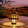 Portable PP Rattan Craft Waterproof LED Contemporary Solar Exterior Lanterns, Outdoor Wall Light, H 3.9in