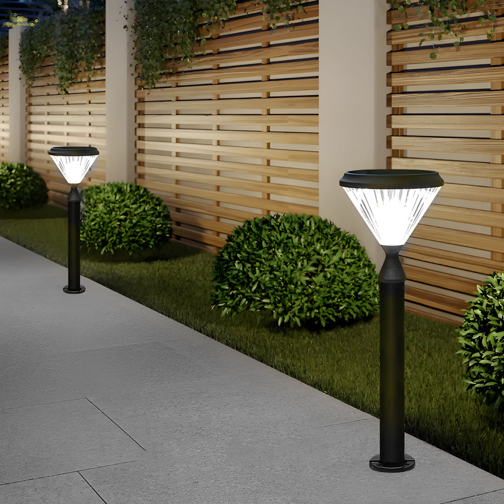 Modern Black Solar LED Bollard Path Light for Garden, Outdoor Wall Light, detail 4