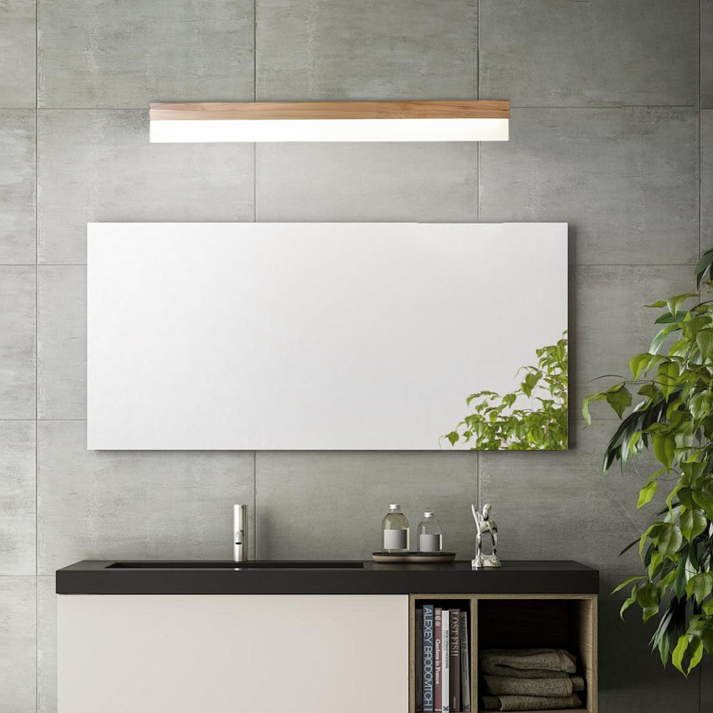 Natural Wooden LED Bathroom Vanity Fixture with Plastic Shade Mirror Lighting Fixture, Bathroom Vanity Light, detail 3