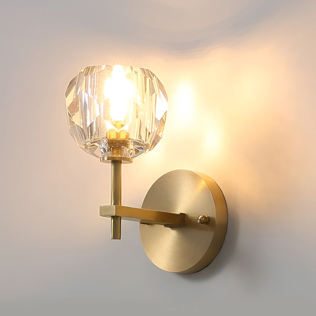 Ball-shaped LED Crystal Gold Postmodern Plug in Sconce Lighting Wall Light - 18" Copper, Plug-In Wall Sconce, detail 11