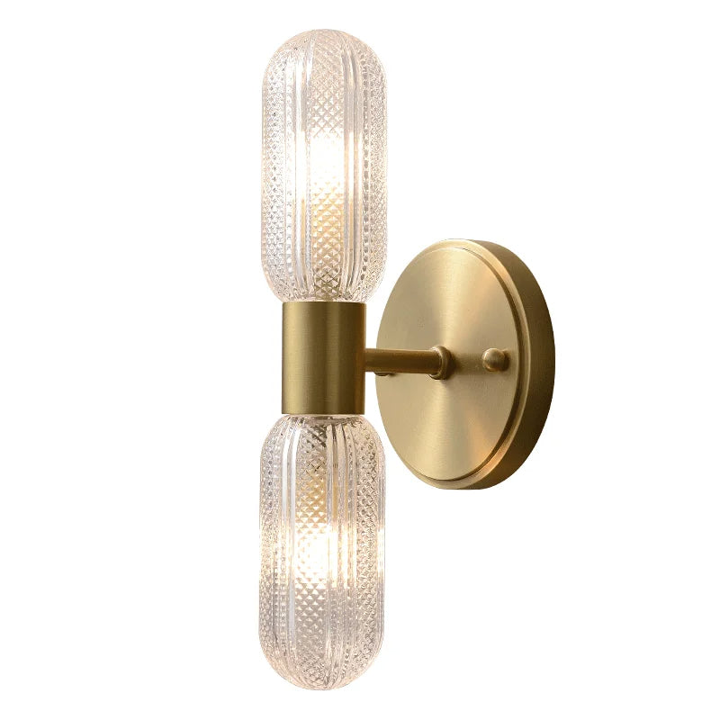 Palermo 12" Brass Wall Light Wall Light, Bathroom Wall Sconce, detail 8