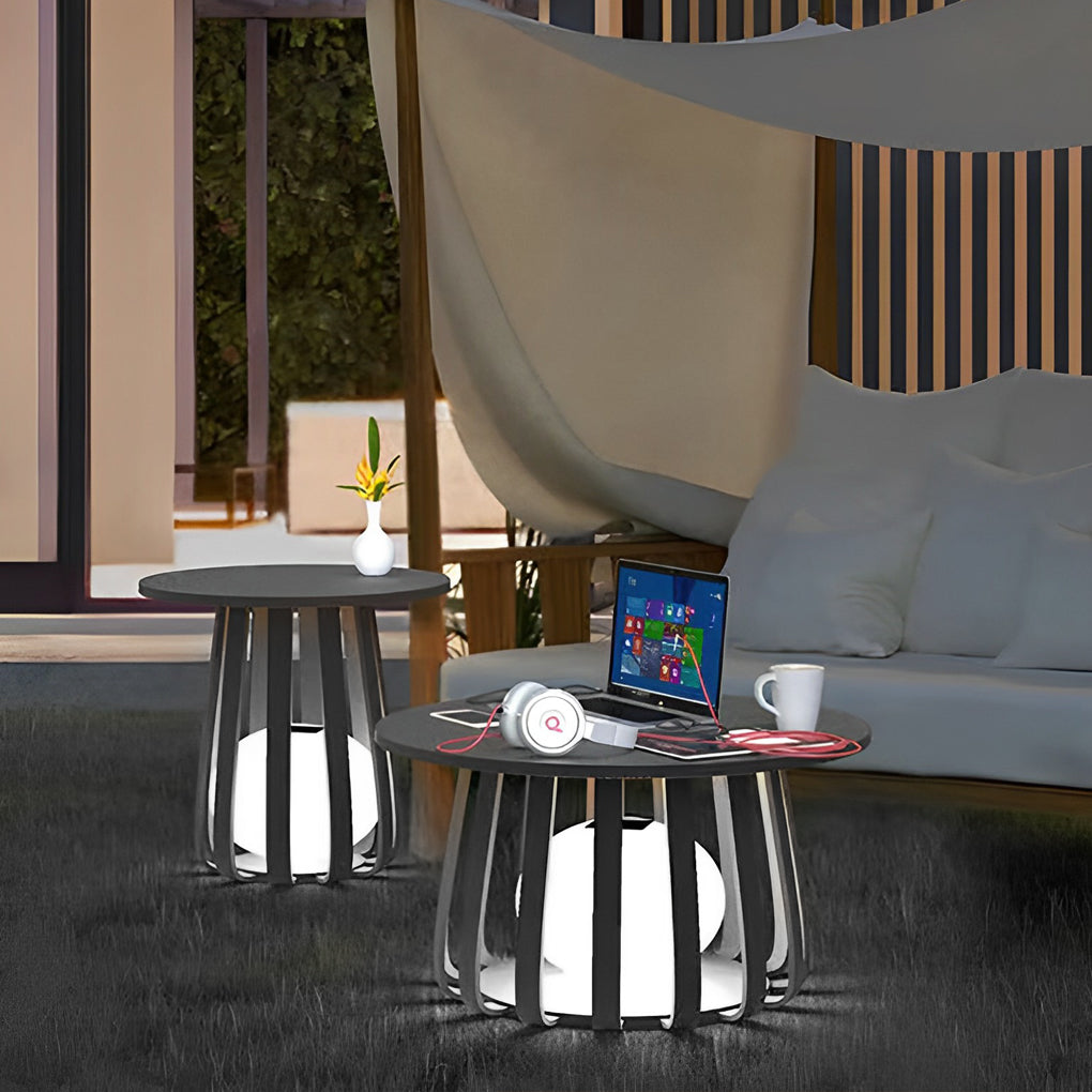 Circular Waterproof RGB Iron Small Coffee Table Solar Light Exterior Lanterns, Outdoor Wall Light, detail 6