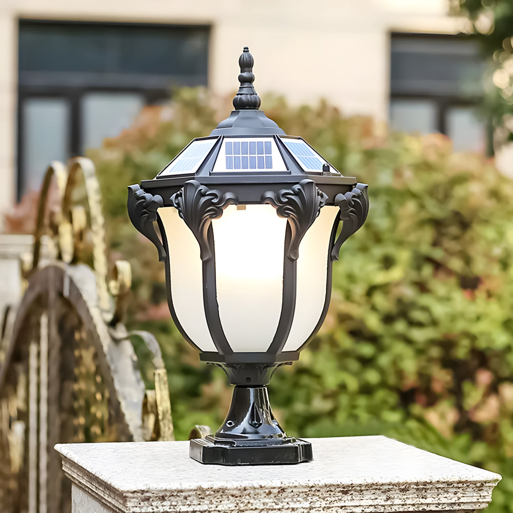 14.6-/17.7-inch H Black/Bronze Solar LED Exterior Pier-Mount Post Light, Outdoor Wall Light, detail 4