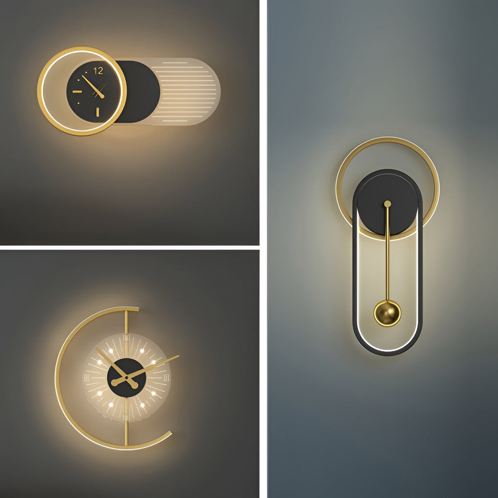 Creative Mute Clock Shaped LED Nordic Wall Light, Bedroom Wall Sconce, detail 8