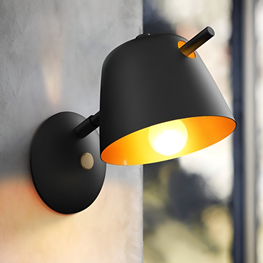 Hat-style Matte Metal Nordic Mounted Contemporary Wall Light, Bedroom Wall Sconce, detail 13