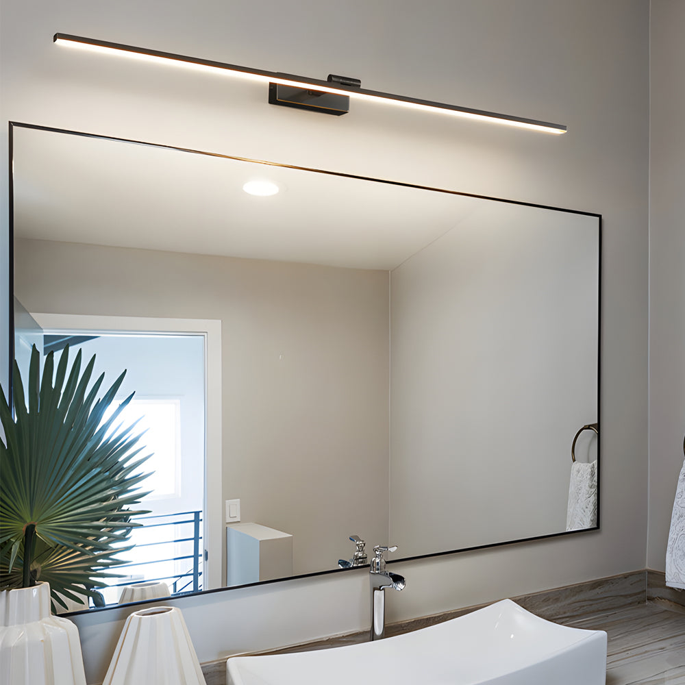 Contemporary Copper Adjustable LED Bathroom Vanity Fixture with Rotatable Rod and Linear Acrylic Shade, Bathroom Vanity Light, detail 3