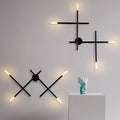Creative Geometric Strip LED Contemporary Wall Light, Bedroom Wall Sconce, Iron, 26"