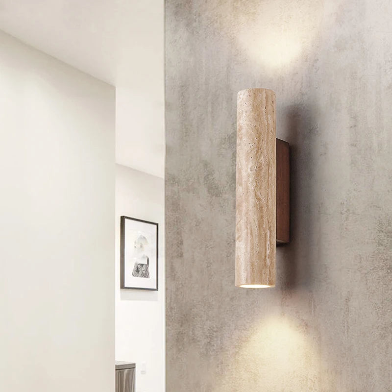 Natural Travertine Wall Light, Bedroom Wall Sconce, detail 3