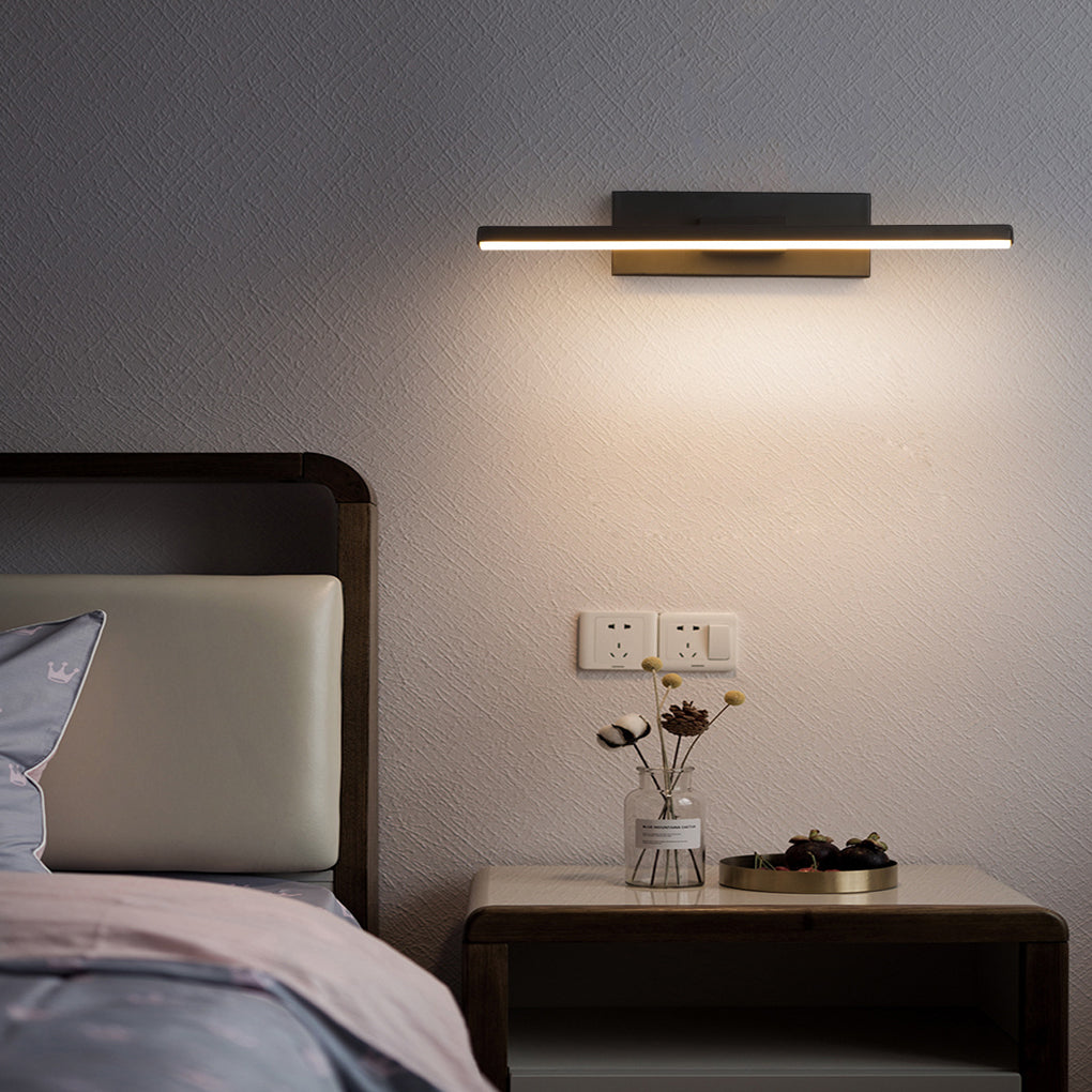 330° Rotatable Creative Strip LED Contemporary Wall Light, Bedroom Wall Sconce, Aluminum, 12"
