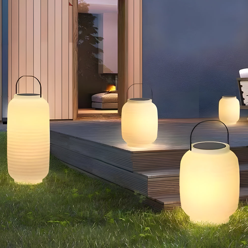 Portable LED RGB Exterior Sound Lantern, USB/Solar, Outdoor Wall Light, 12.6"