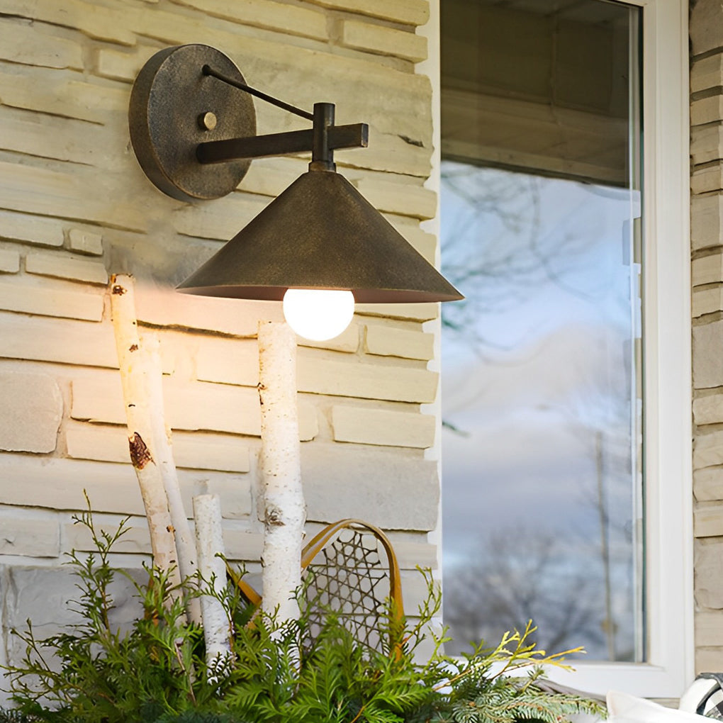 Conical Clean Waterproof Retro American-style Exterior Wall Light Lighting, Outdoor Wall Light, detail 2