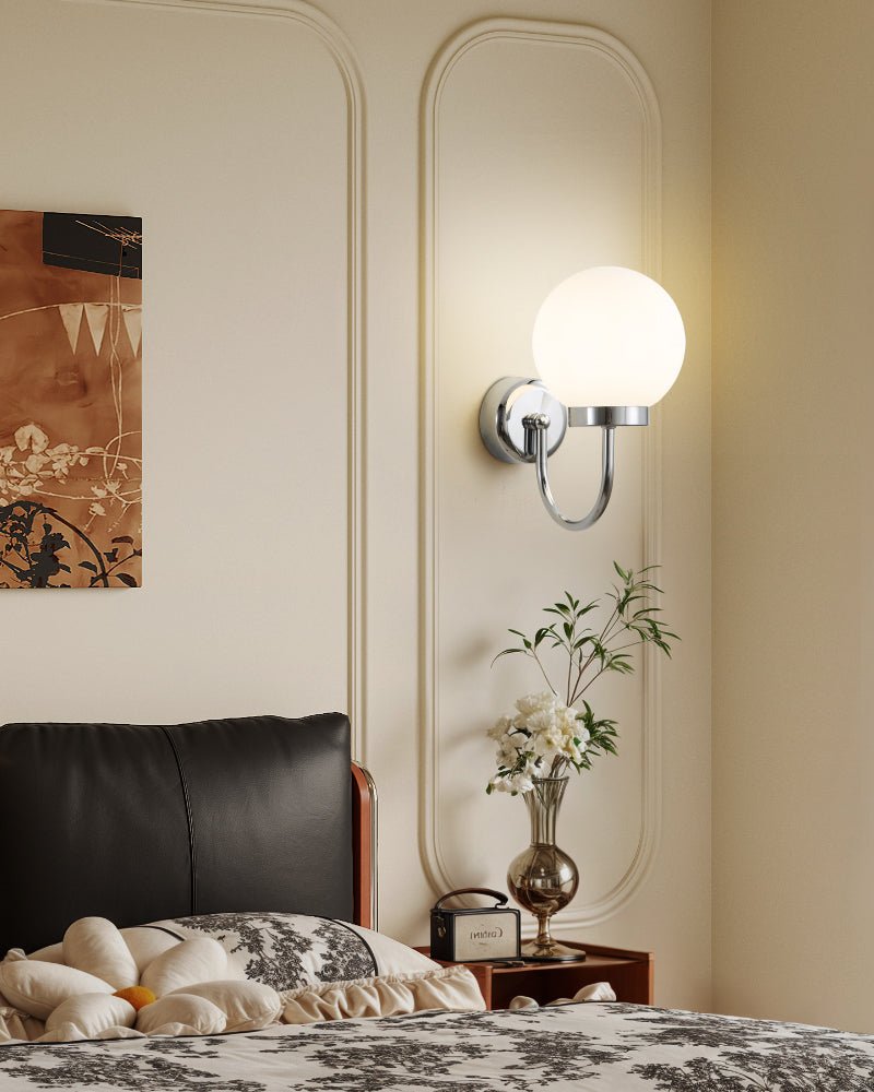 Clara Chrome Wall Light, Hardwired Wall Sconce, detail 10