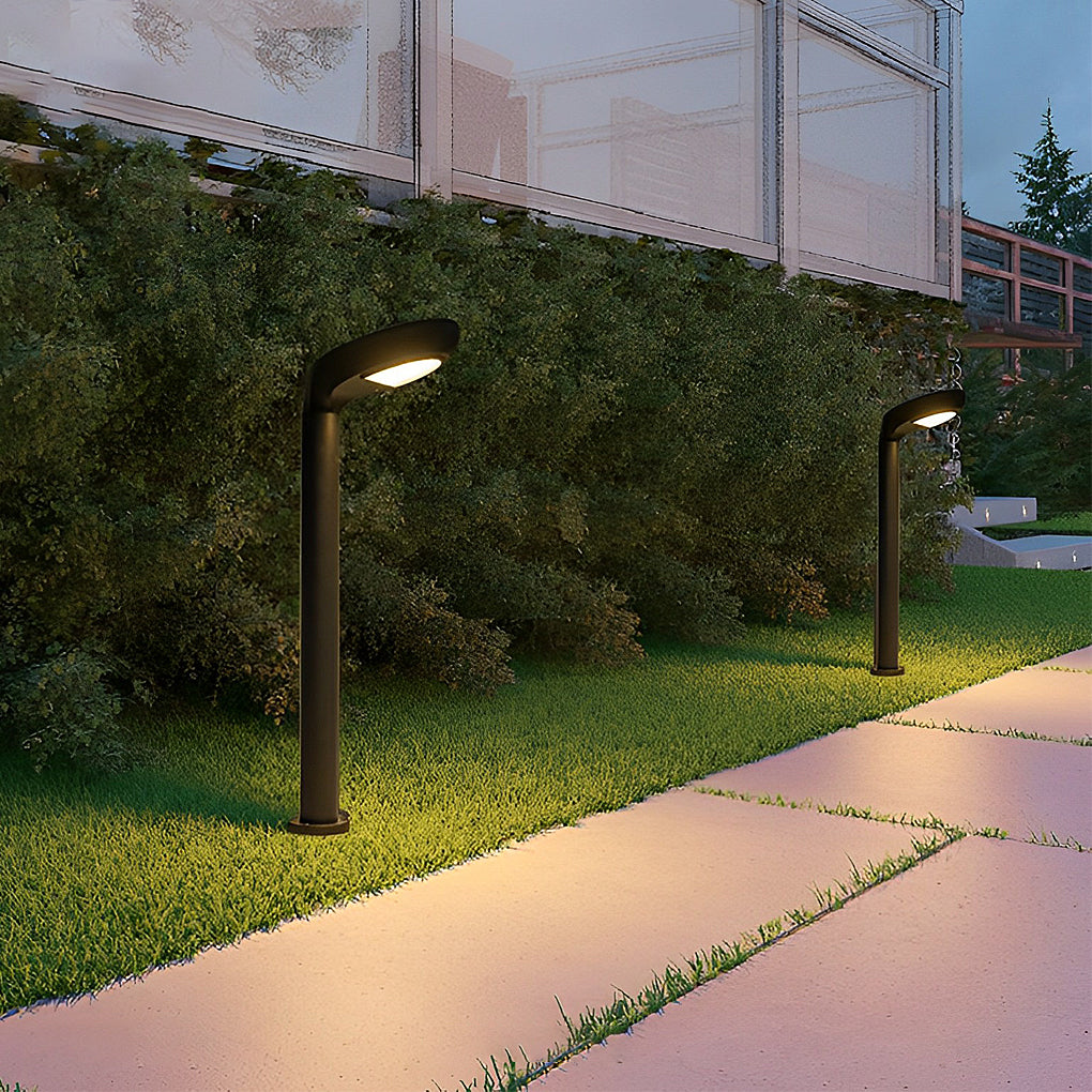 Clean-Lined Waterproof LED Black Contemporary Solar Powered Lawn Lights Garden Lamp, Outdoor Wall Light, detail 5