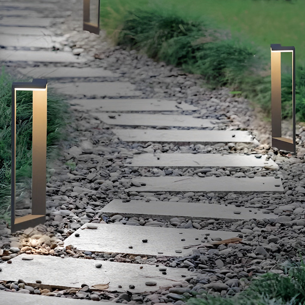 Geometric Design Waterproof LED Black Contemporary Exterior Pathway Lights, Outdoor Wall Light, detail 2