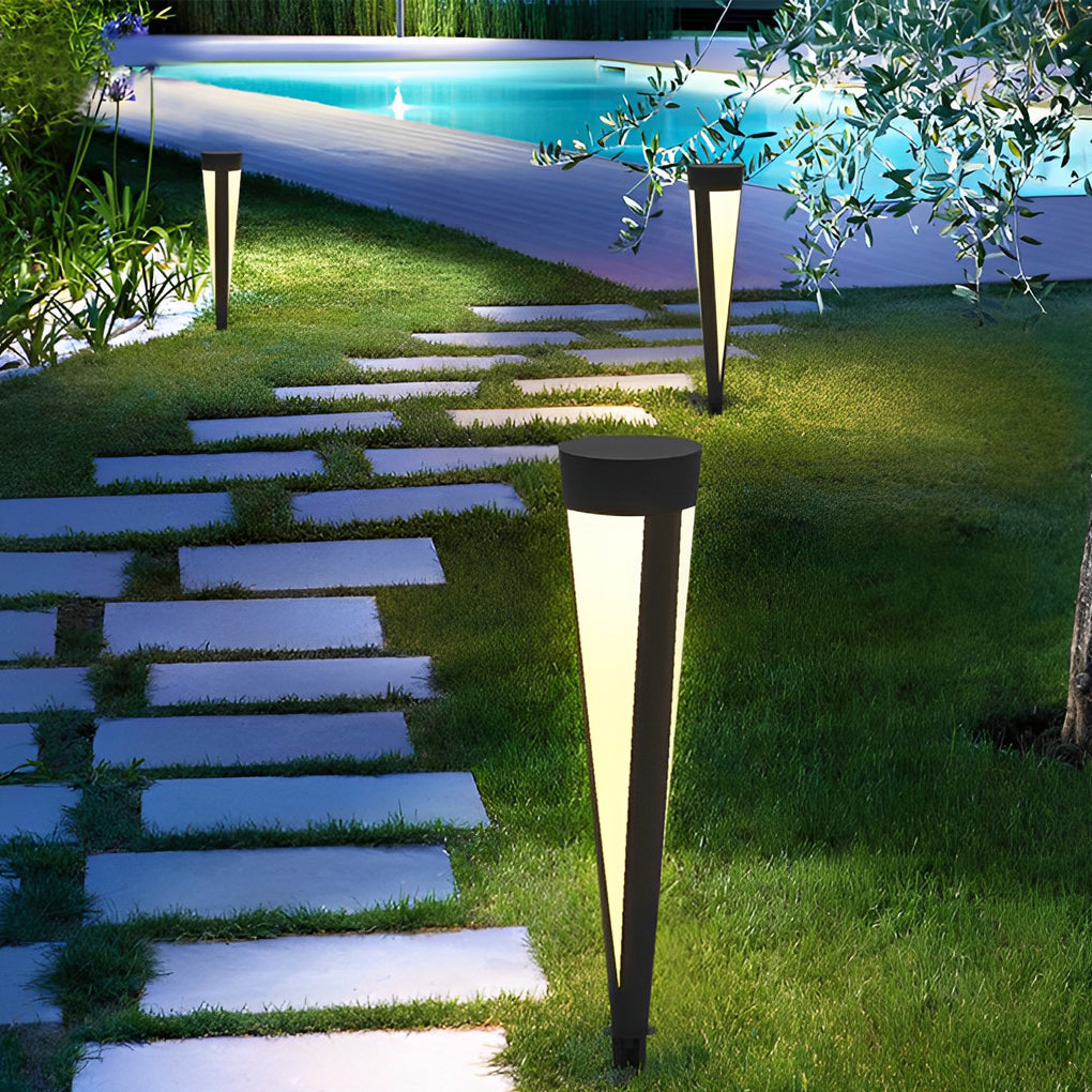 Circular Exterior Waterproof LED Gray Contemporary Solar Exterior Lights Lawn Lamp, Outdoor Wall Light, detail 3