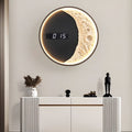 Moon LED Wall Light Wall Digital Clock Astronaut Decor 3 Color Wall Light, Hardwired Wall Sconce, 11.8"