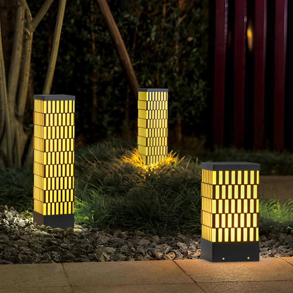 Retro Grid Designed Waterproof LED Black Contemporary Lawn Lamp Exterior Lighting, Outdoor Wall Light, detail 7