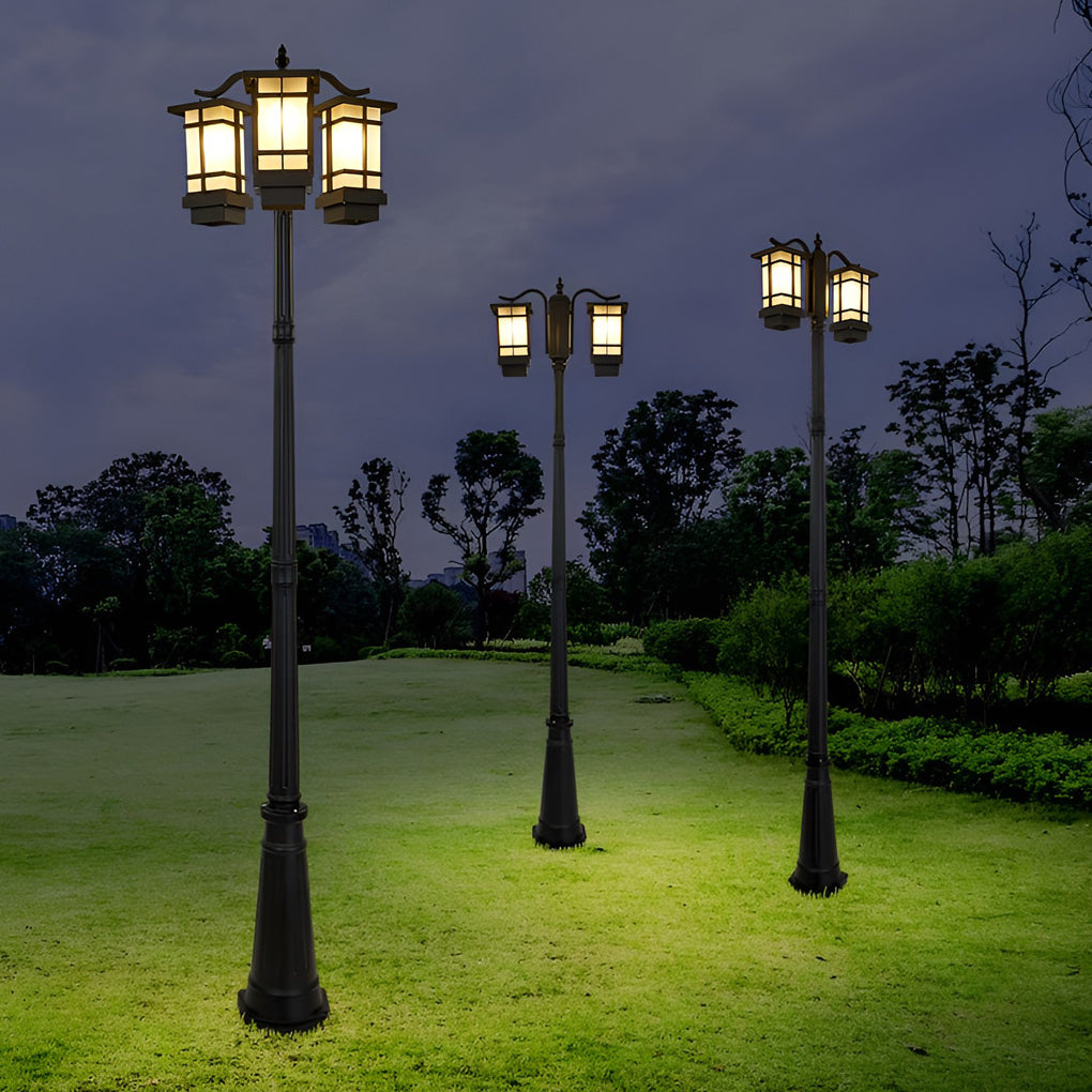 3 Lights Waterproof Black Contemporary Exterior Post Lights Public Lighting, Outdoor Wall Light, detail 5