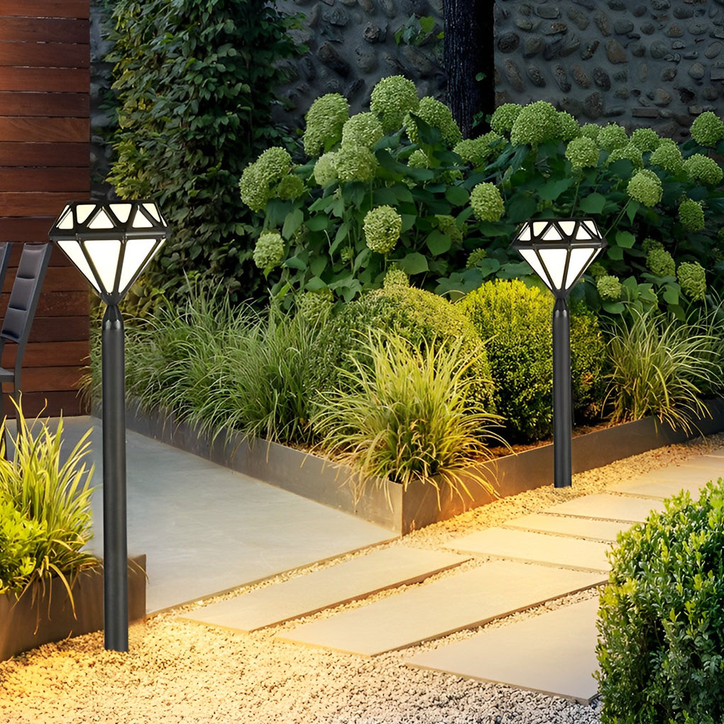 Geometric Waterproof LED Intelligent Stable Black Contemporary Lawn Lamp, Outdoor Wall Light, detail 2