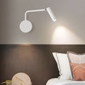 Black/White Tube LED Pivot Arm Wall Light Adjustable Wall-Mounted Spotlight Bedroom Sconce Lamp, Hardwired Wall Sconce, Dia 3.9in
