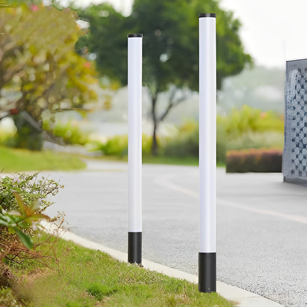 Cylindrical Acrylic Waterproof LED Black Contemporary Exterior Lawn Lights, Outdoor Wall Light, detail 4