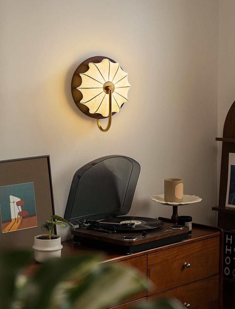 Elowen Fabric Wall Light, Hardwired Wall Sconce, detail 6
