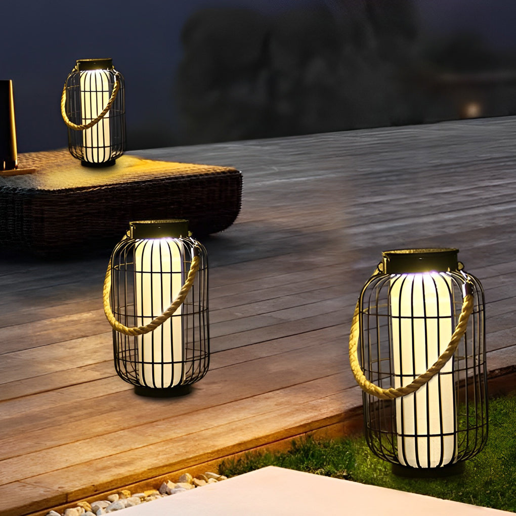 Timeless Iron Lantern Waterproof Intelligent Portable Solar Lawn Lamp, Outdoor Wall Light, detail 6