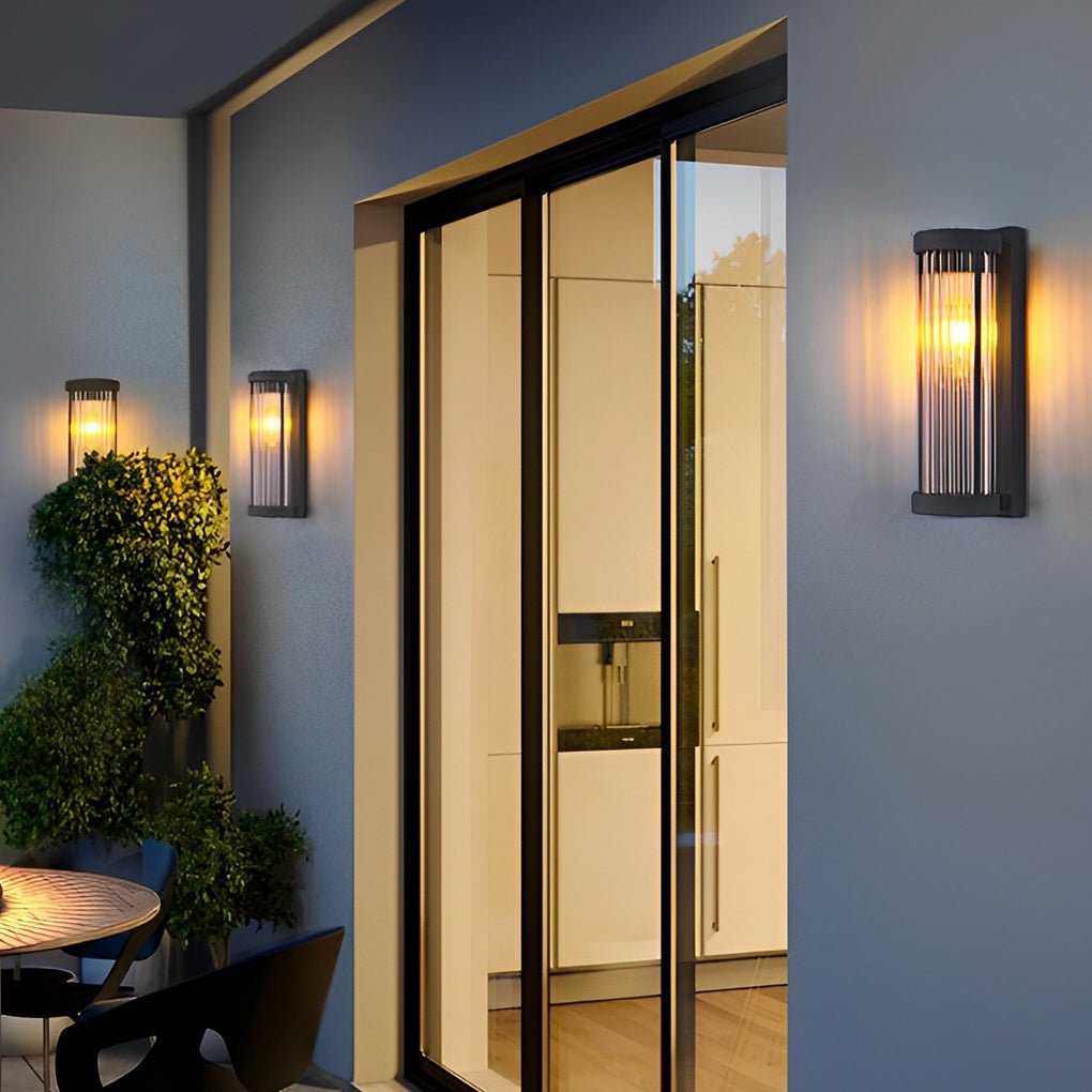Creative Glass Waterproof LED Black Contemporary Solar Wall Light Exterior Lights, Hardwired Wall Sconce, detail 3