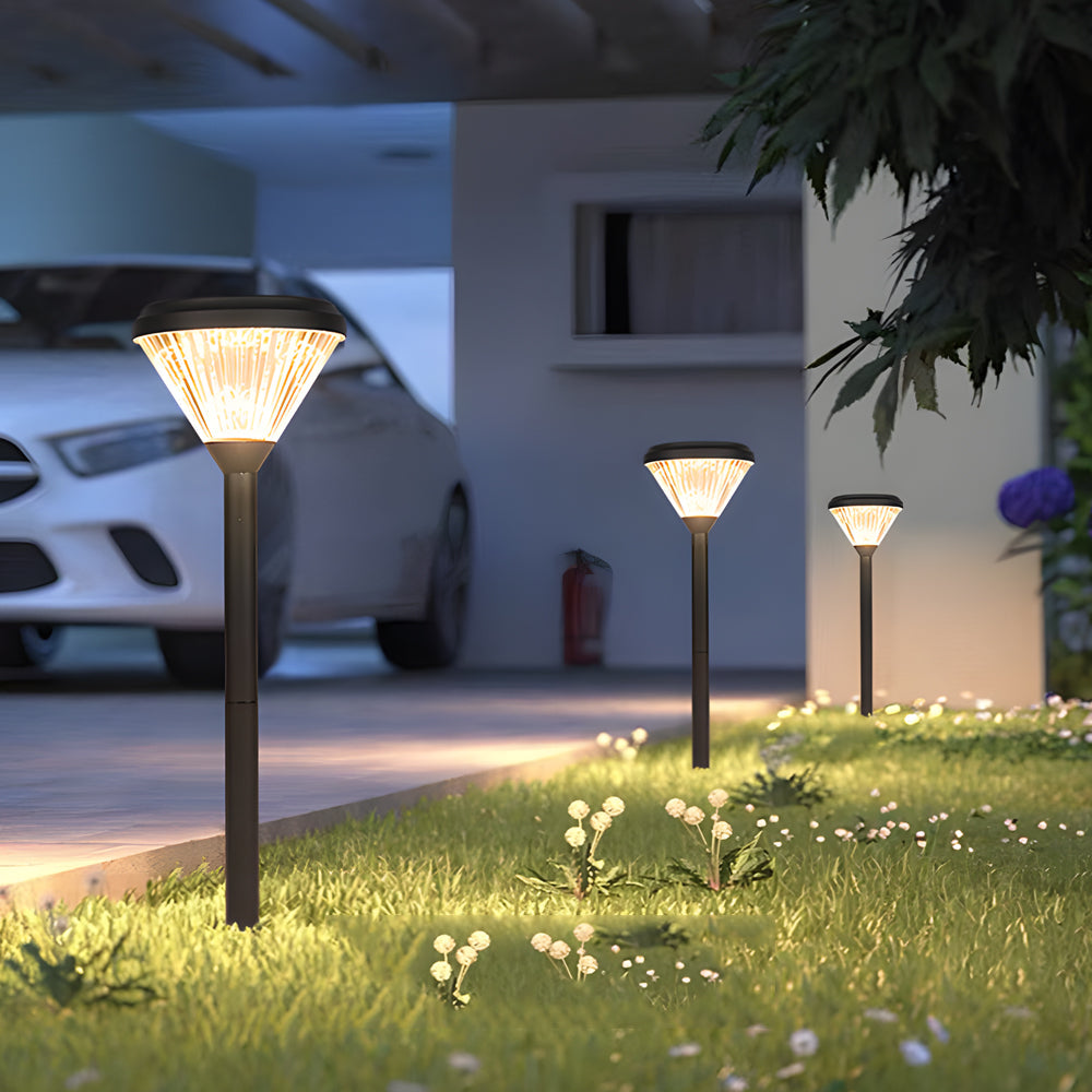 Crystal 27.6-inch H Black Garden Solar Pathway Lights, Outdoor Wall Light, 7.3"