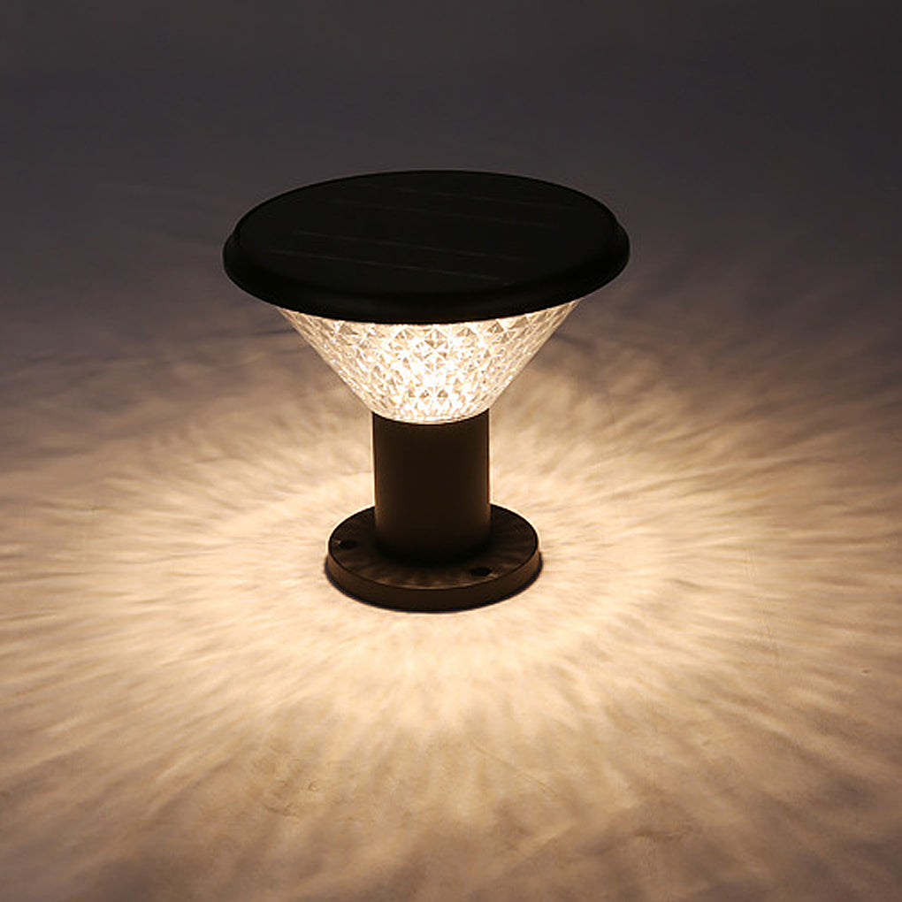 Rechargeable Circular Waterproof Intelligent Light Control Solar Fence Post Lights, Outdoor Wall Light, detail 9