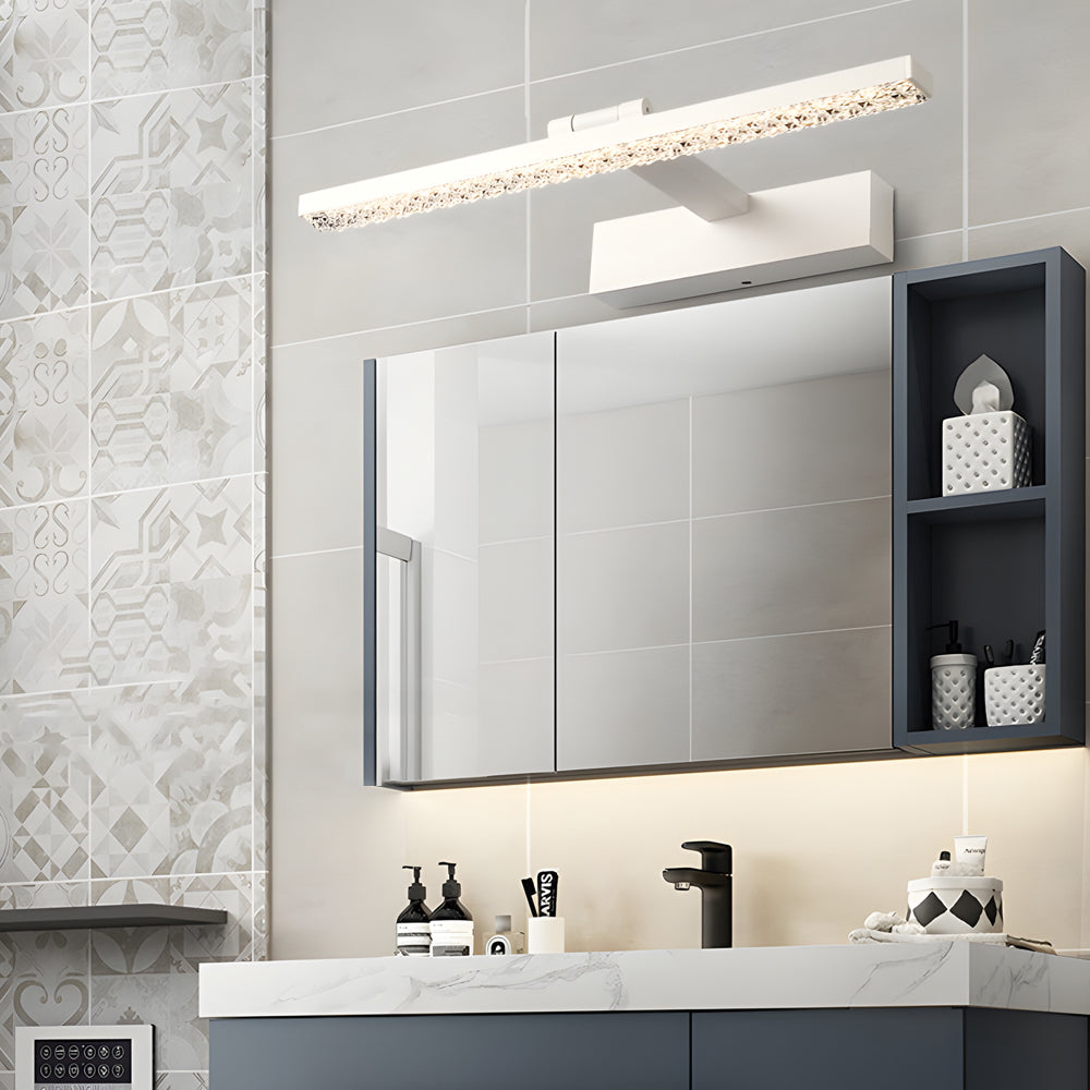 160° Adjustable LED Bathroom Vanity Fixture with Crystal-Inspired Acrylic Shade, Dimmable, Bathroom Vanity Light, detail 3