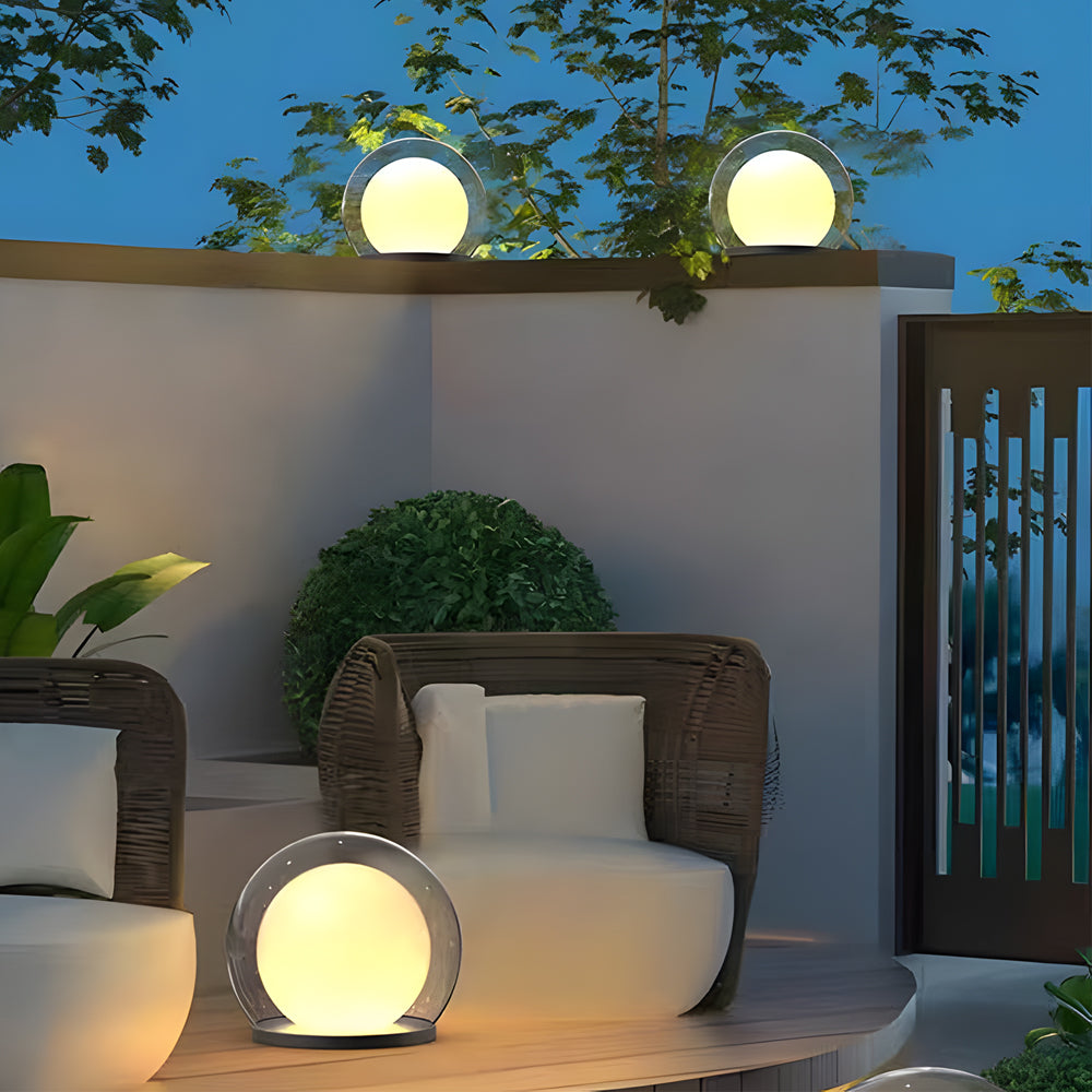 Solar Bubble Lunar Post Light Waterproof Globe Exterior Lantern Gate Light Exterior Lamp Landscape Light, Outdoor Wall Light, detail 6