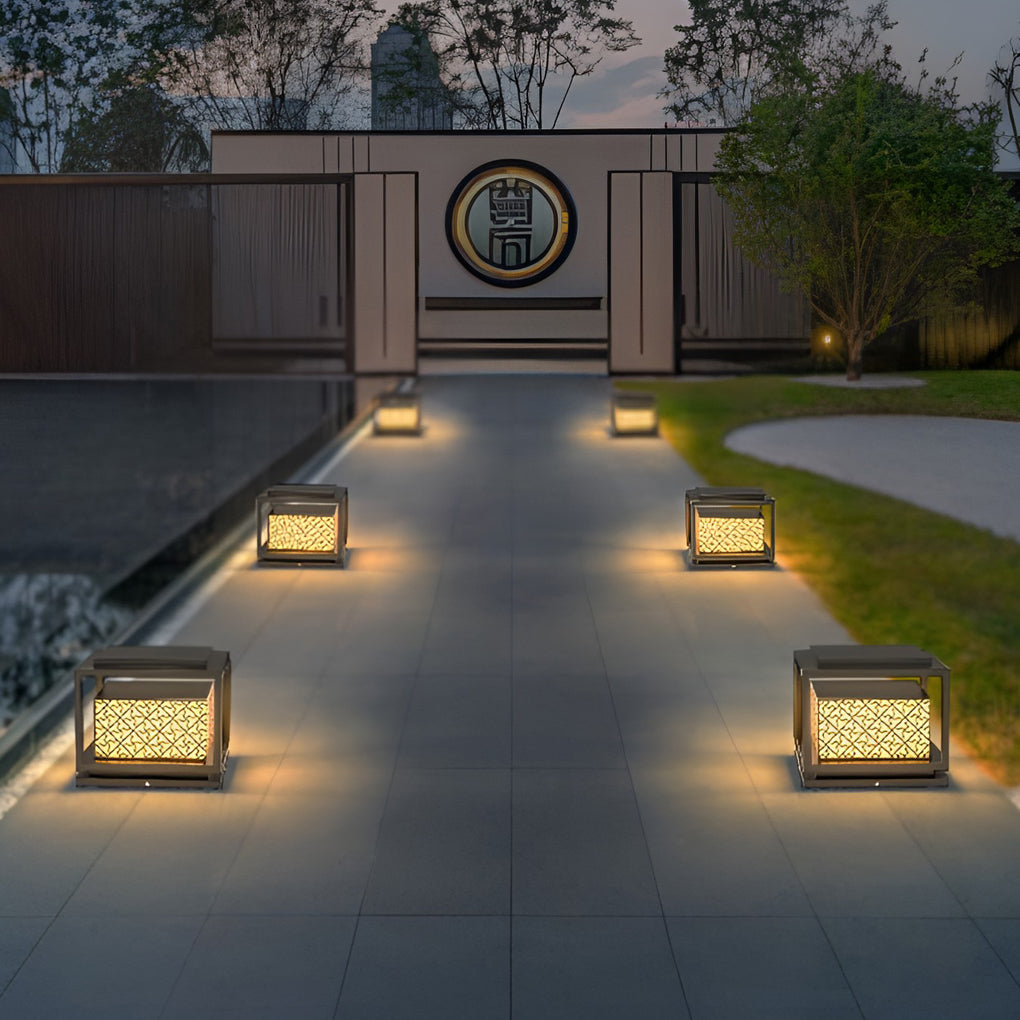 Square Waterproof Contemporary Solar Exterior Fence Post Lights Pillar Light, Outdoor Wall Light, detail 5