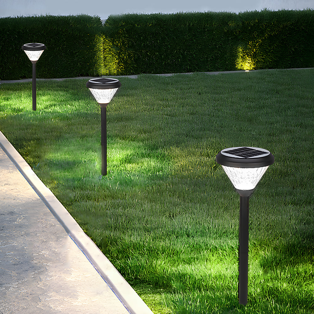 Crystal Black 27.6-Inch H Solar LED Path Lights with Stake, Outdoor Wall Light, 7.3"