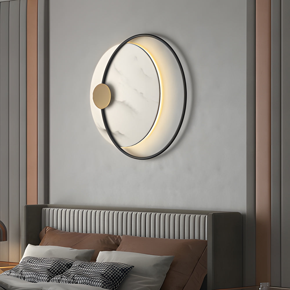 Dia 13''/26'' Circular Marble Decorative LED Wall Fixtures for Home, Hardwired Wall Sconce, detail 3