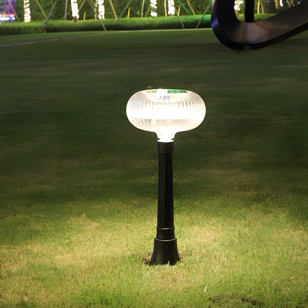 Contemporary Solar Lawn Light Metal Cylinder Oval Shade LED Exterior Bollard Light, Outdoor Wall Light, detail 2