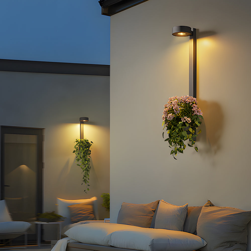 1-Light Solar Wall Mounted Plant Stand Exterior Wall Light with Planter, Outdoor Wall Light, detail 3