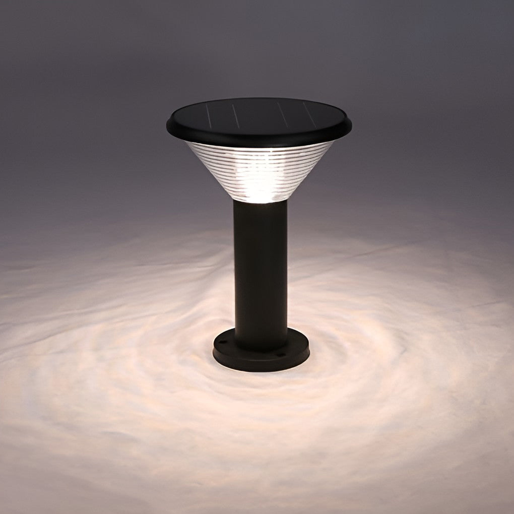 Circular Light Control Induction Black Contemporary Exterior Solar Pathway Lights, Outdoor Wall Light, detail 9