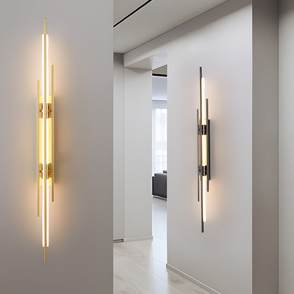 Long Strips Grille Iron Acrylic Clean Contemporary LED Wall Light, Hardwired Wall Sconce, 15.7"