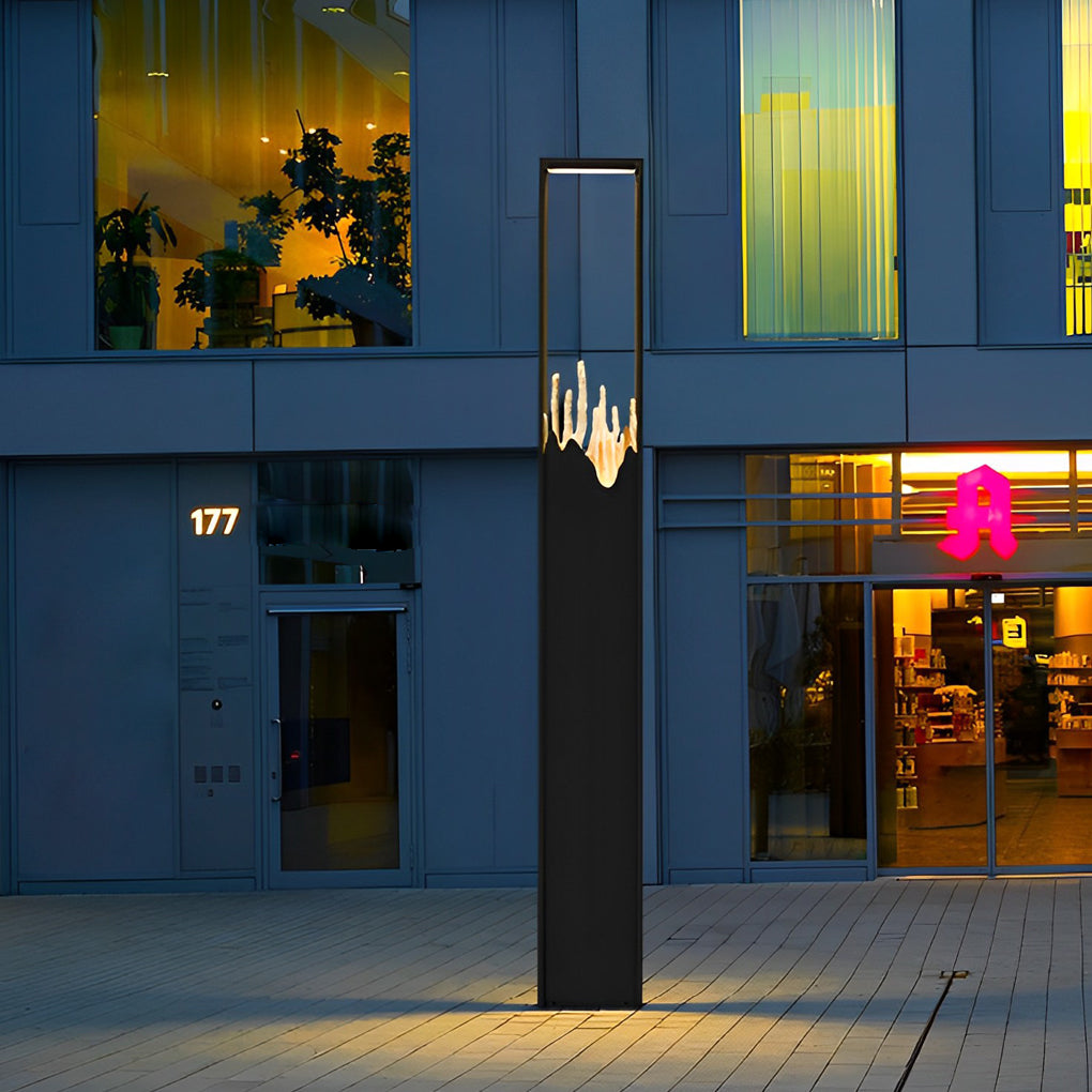 Box Glass Mountain Scenery Black Contemporary Exterior Pathway Lights, Outdoor Wall Light, detail 4