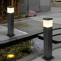 Square Waterproof LED Black Clean-Lined Contemporary Exterior Light Lawn Lamp, Outdoor Wall Light, Aluminum, 15.7"