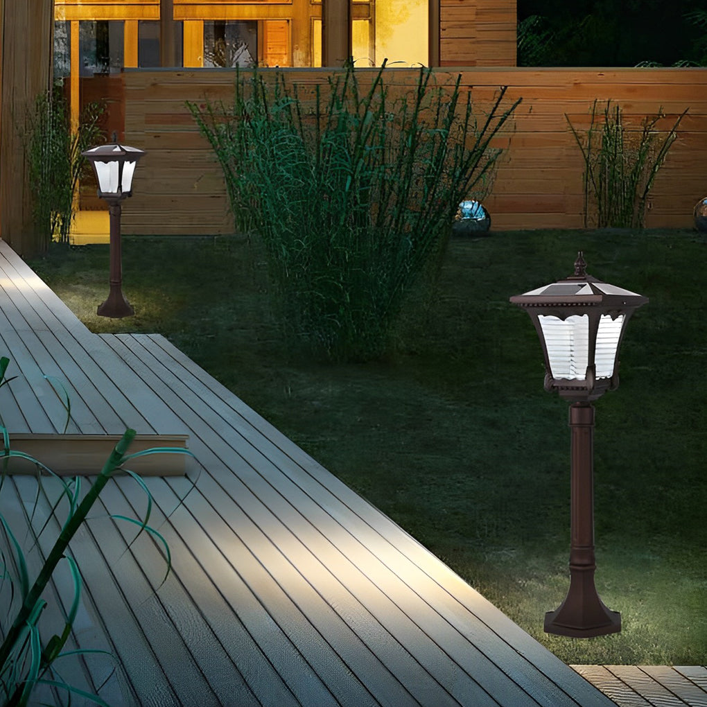 Glass Vintage Intelligent Light Control LED Waterproof Retro Solar Lawn Lamp, Outdoor Wall Light, detail 3