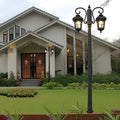 2 Lights Waterproof Black European Style Exterior Pole Lights Public Lighting, Outdoor Wall Light, Aluminum, 71"