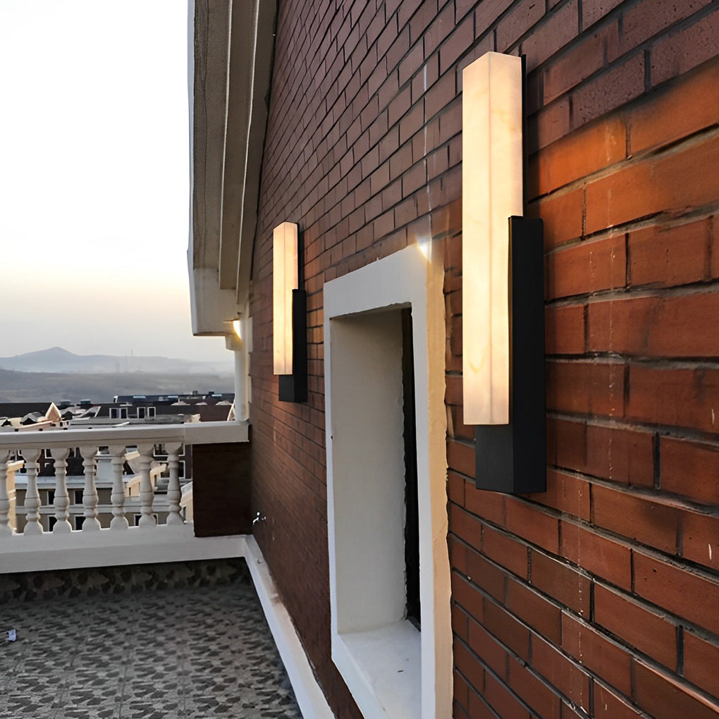 Waterproof Imitation Marble Shade LED Black Contemporary Exterior Wall Light, Outdoor Wall Light, detail 5