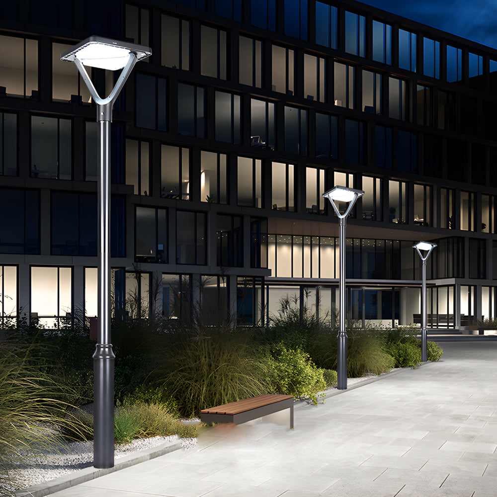 Glass Black LED Solar Lamp Post and Pole Street Lights, Outdoor Wall Light, detail 4