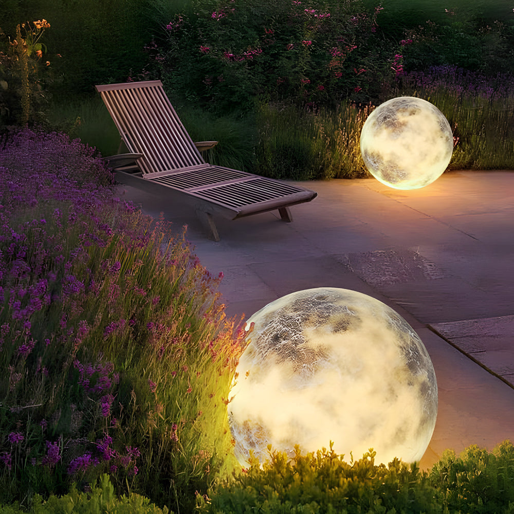 Waterproof Glass Luminous Moon Lunar Art Decor Contemporary Ground Lawn Lamp, Outdoor Wall Light, detail 3